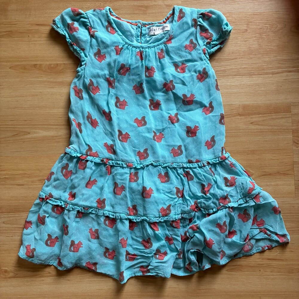 Mini Boden squirrel dress 5-6